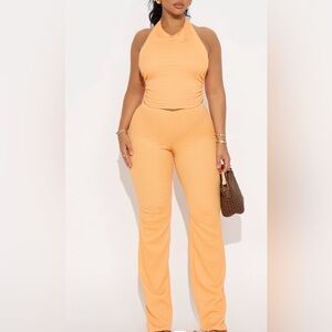 Orange Ribbed 2pc Set